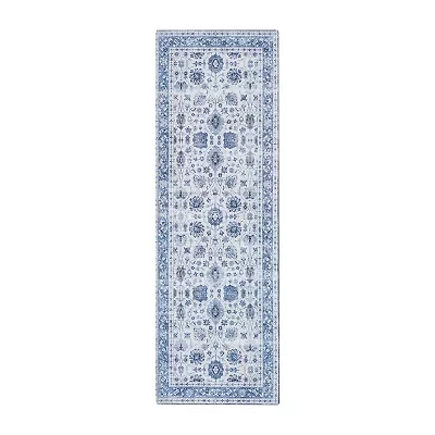 Linery Matra Traditional Floral Washable Skid Resistant 28"X84" Indoor Rectangular Runner