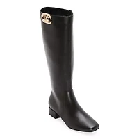 Liz Claiborne Womens Deering Stacked Heel Riding Boots