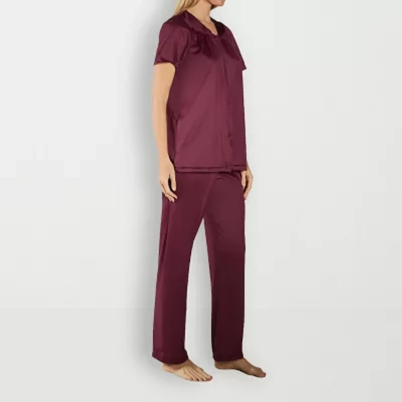 Exquisite Form Womens V-Neck Short Sleeve 2-pc. Average Figure Pajama Sets
