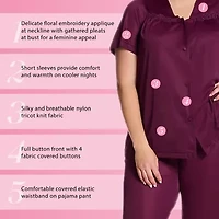 Exquisite Form Womens V-Neck Short Sleeve 2-pc. Average Figure Pajama Sets
