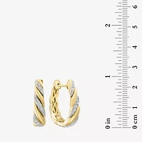 Effy Final Call Womens 1/2 CT. T.W. Natural White Diamond 14K Gold 22.1mm Hoop Earrings