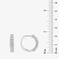 Effy Final Call Womens 1/4 CT. T.W. Natural White Diamond Sterling Silver 19.9mm Hoop Earrings