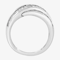 Effy Final Call Womens 3MM 7/8 CT. T.W. Natural White Diamond 14K White Gold Crossover Band