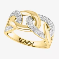 Effy Final Call Link Womens 2MM 1/4 CT. T.W. Natural White Diamond 14K Gold Band
