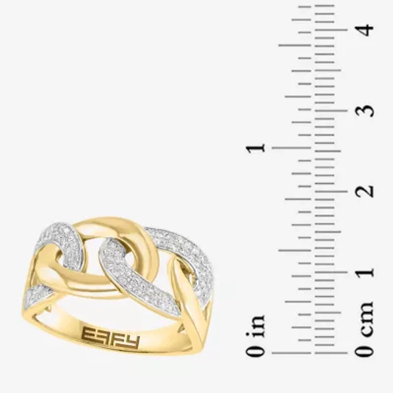 Effy Final Call Link Womens 2MM 1/4 CT. T.W. Natural White Diamond 14K Gold Band