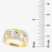 Effy Final Call Link Womens 2MM 1/4 CT. T.W. Natural White Diamond 14K Gold Band