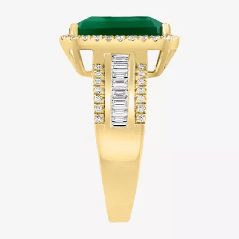 Effy Final Call Womens 1/2 CT. T.W. Genuine Green Onyx 14K Gold Cocktail Ring