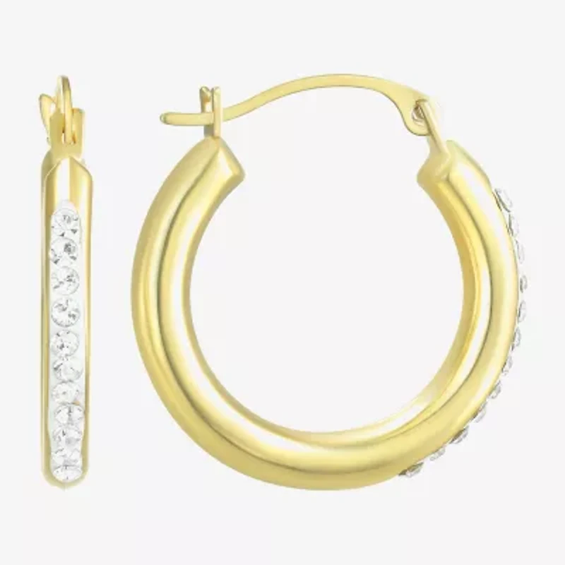 Womens Cubic Zirconia 10K Gold Round 3 Pair Earring Set