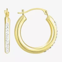 Womens Cubic Zirconia 10K Gold Round 3 Pair Earring Set