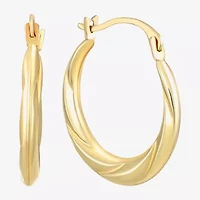 Womens Cubic Zirconia 10K Gold Round Square 5 Pair Earring Set