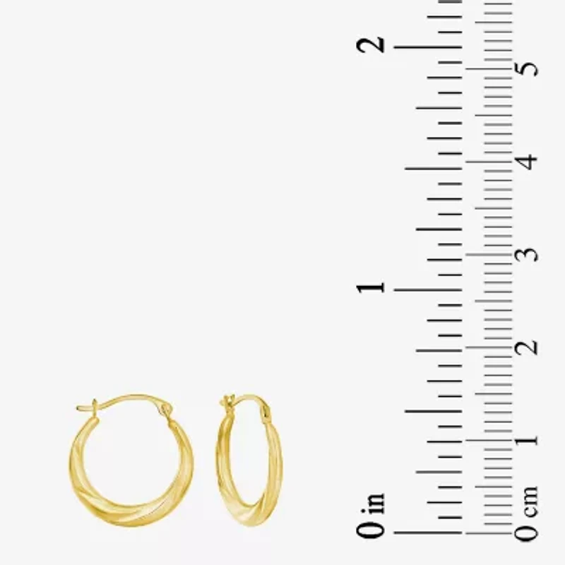 Womens Cubic Zirconia 10K Gold Round Square 5 Pair Earring Set