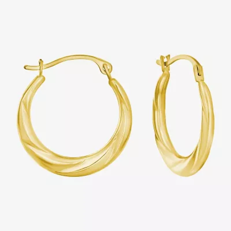 Womens Cubic Zirconia 10K Gold Round Square 5 Pair Earring Set