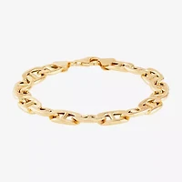 Limited Quantities! Mens 18K Gold Over Silver 9 Inch Semisolid Mariner Chain Bracelet