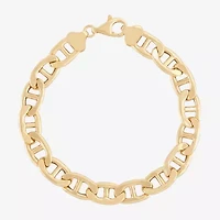 Limited Quantities! Mens 18K Gold Over Silver 9 Inch Semisolid Mariner Chain Bracelet