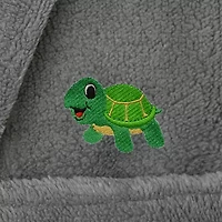 Linum Home Textiles Plush Turtle Kids Bathrobe Unisex Long Sleeve Length Robe