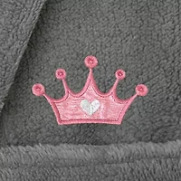 Linum Home Textiles Plush Crown Little & Big Girls Long Sleeve Bathrobe