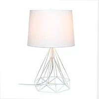 Lalia Home Geometric Wired Table Lamp with Fabric Shade