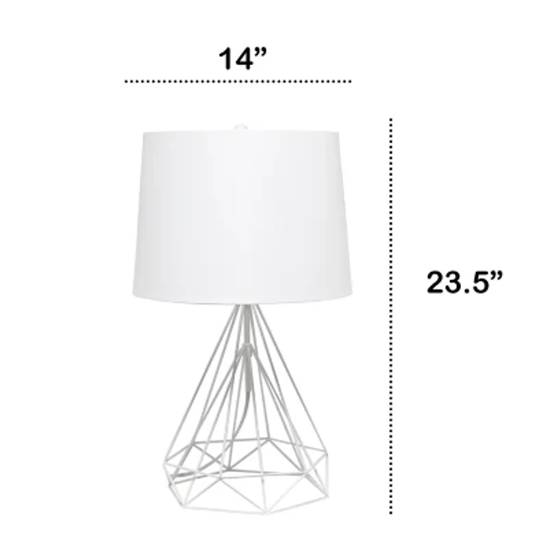 Lalia Home Geometric Wired Table Lamp with Fabric Shade