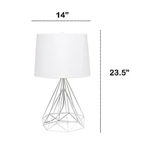 Lalia Home Geometric Wired Table Lamp with Fabric Shade
