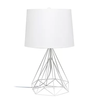 Lalia Home Geometric Wired Table Lamp with Fabric Shade