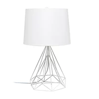 Lalia Home Geometric Wired Table Lamp with Fabric Shade