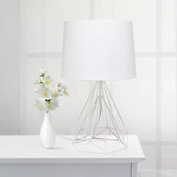 Lalia Home Geometric Wired Table Lamp with Fabric Shade