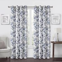 Regal Home Ayden Floral Grommet Top Energy Saving Blackout Single Curtain Panel