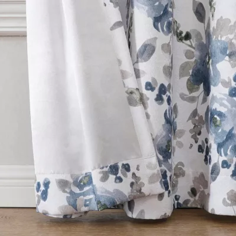 Regal Home Ayden Floral Grommet Top Energy Saving Blackout Single Curtain Panel