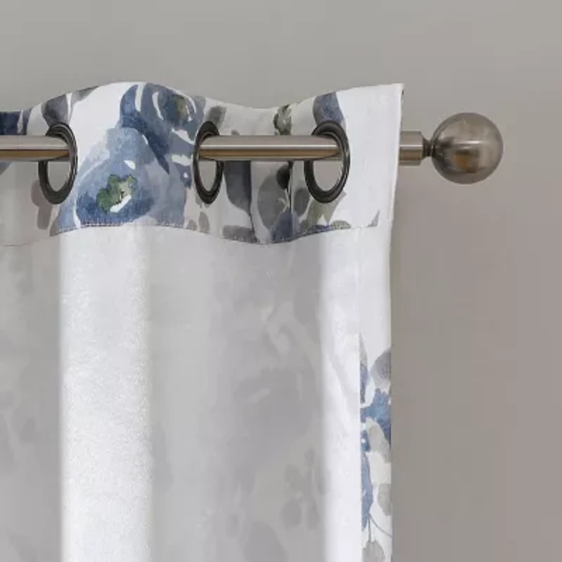 Regal Home Ayden Floral Grommet Top Energy Saving Blackout Single Curtain Panel