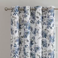 Regal Home Ayden Floral Grommet Top Energy Saving Blackout Single Curtain Panel