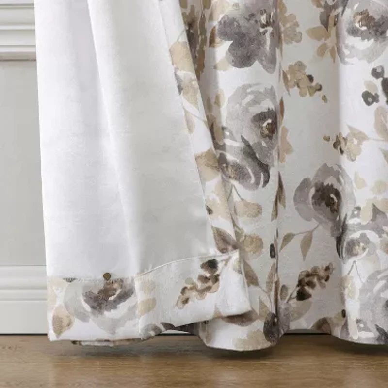 Regal Home Ayden Floral Grommet Top Energy Saving Blackout Single Curtain Panel