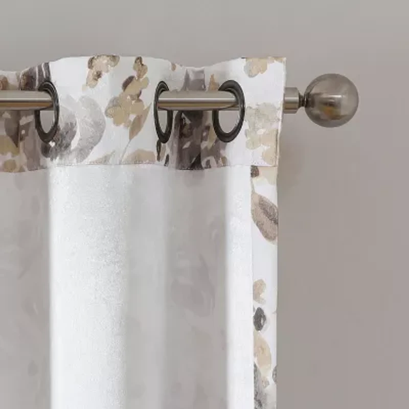 Regal Home Ayden Floral Grommet Top Energy Saving Blackout Single Curtain Panel