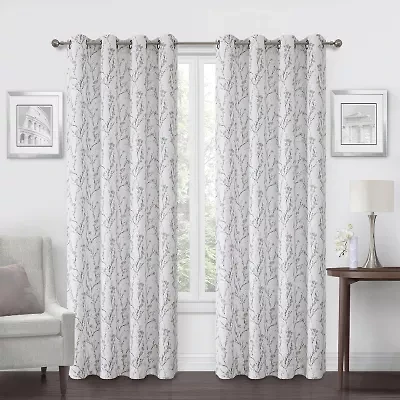 Regal Home Ayden Blossom Grommet Top Energy Saving Blackout Single Curtain Panel
