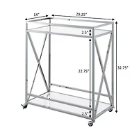 Oxford Glass-Top Kitchen Cart