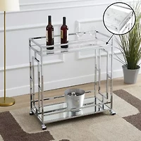 Town Square Faux Marble-Top Kitchen Cart