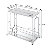Town Square Faux Marble-Top Kitchen Cart