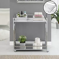 Town Square Faux Marble-Top Kitchen Cart