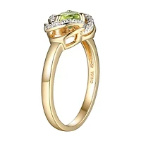 Womens Genuine Green Peridot 18K Gold Over Silver Knot Cocktail Ring