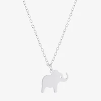 Silver Treasures Elephant Womens Sterling Silver 16 Inch Pendant Necklace