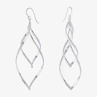 Silver Reflections Womens Pure Silver Over Brass Drop Earrings