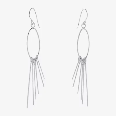Silver Reflections Womens Pure Silver Over Brass Oval Drop Earrings