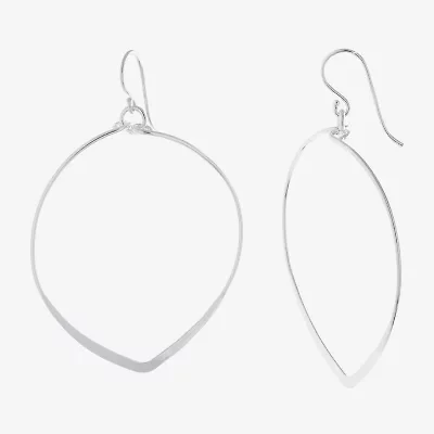 Silver Reflections Womens Pure Silver Over Brass Oval Drop Earrings