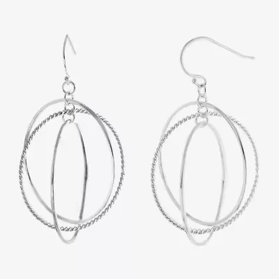 Silver Reflections Womens Pure Silver Over Brass Round Drop Earrings