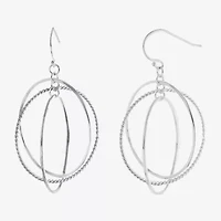Silver Reflections Womens Pure Silver Over Brass Round Drop Earrings