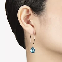 Sparkle Allure Womens Red Crystal Pure Silver Over Brass Pear Drop Earrings