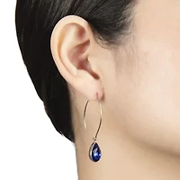 Sparkle Allure Womens Red Crystal Pure Silver Over Brass Pear Drop Earrings