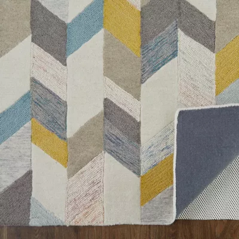 Weave And Wander Binada Geometric Hand Tufted Indoor Rectangle Accent Rug