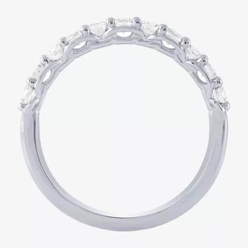 (H-I / I1) Womens 2 CT. T.W. Lab Grown White Diamond 10K Gold Side Stone Bridal Set