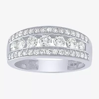 (H-I / I1) Womens 1 CT. T.W. Lab Grown White Diamond 10K Gold Anniversary Wedding Band