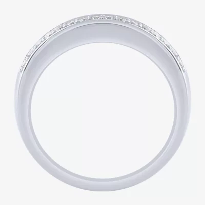 (H-I / I1) Womens 1 CT. T.W. Lab Grown White Diamond 10K Gold Anniversary Wedding Band